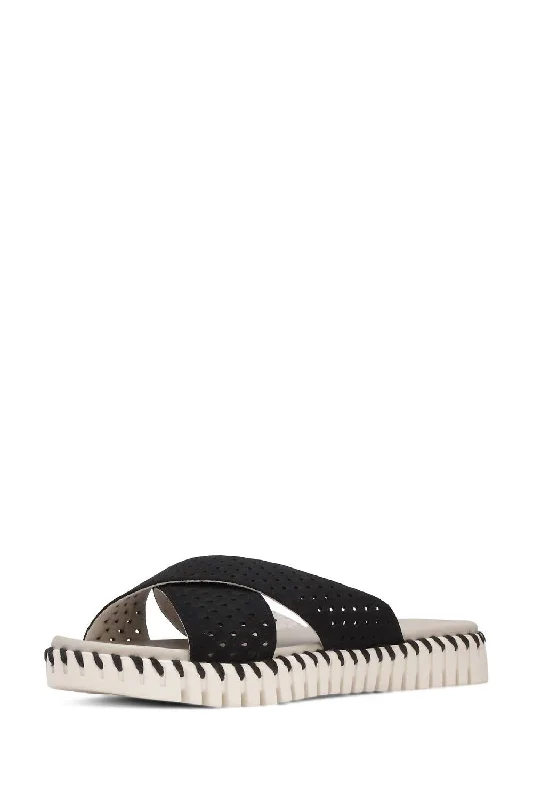Shock - Absorbing Women's Sandals with a Soft Insole in Black for Active LifestylesTulip Criss-Cross Sandal In Black