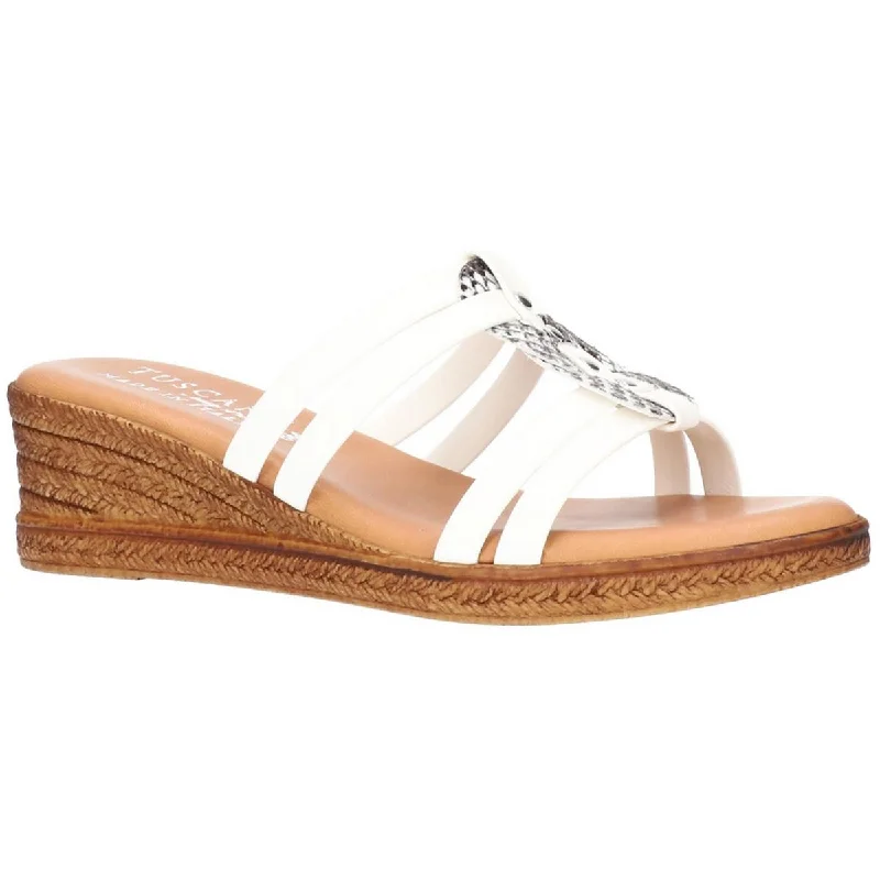 Women's Sandals with a Floral - Printed Upper in Pink for a Feminine Spring LookTuscany By Easy Street Womens Micola  Open Toe Faux Leather Wedge Sandals