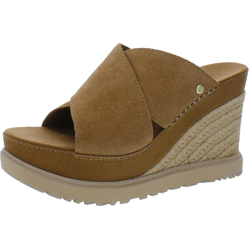 Lightweight Women's Mesh - Paneled Sandals in Yellow for BreathabilityUgg Womens Abbot Suede Espadrille Wedge Sandals