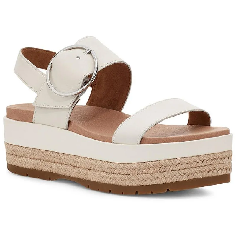 Anti - Slip Women's Sandals with a Grooved Sole in Green for Outdoor AdventuresUgg Womens April Leather Espadrille Wedge Sandals