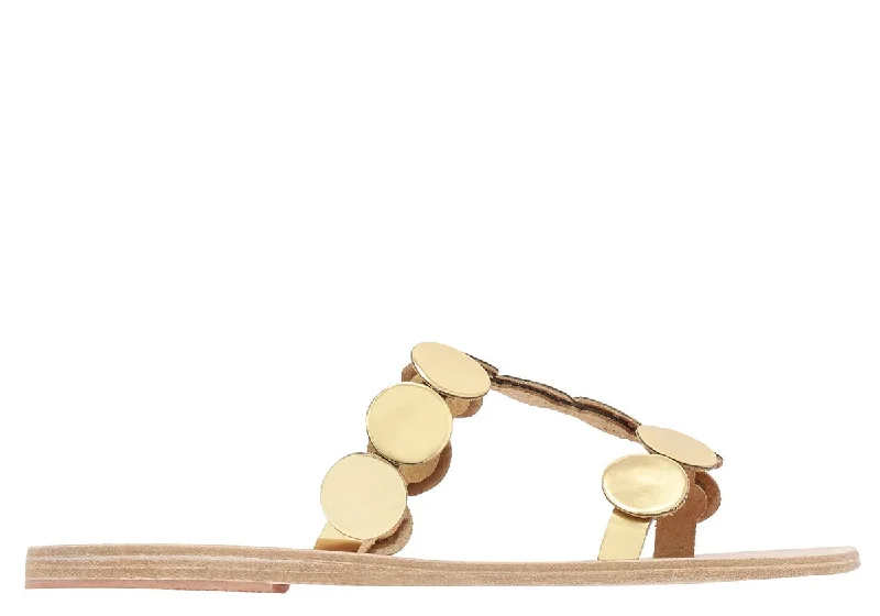 Women's Cork - Soled Espadrille Sandals with a Rope - Trimmed Upper in Navy for a Summer VibeUranos Mirror Sandals Gold