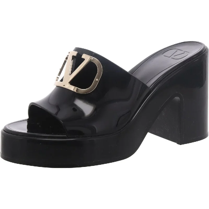 Women's Ankle - Strap Sandals with a Block Heel in Red for a Sophisticated StyleValentino Garavani Womens Patent Slide On Mule Sandals
