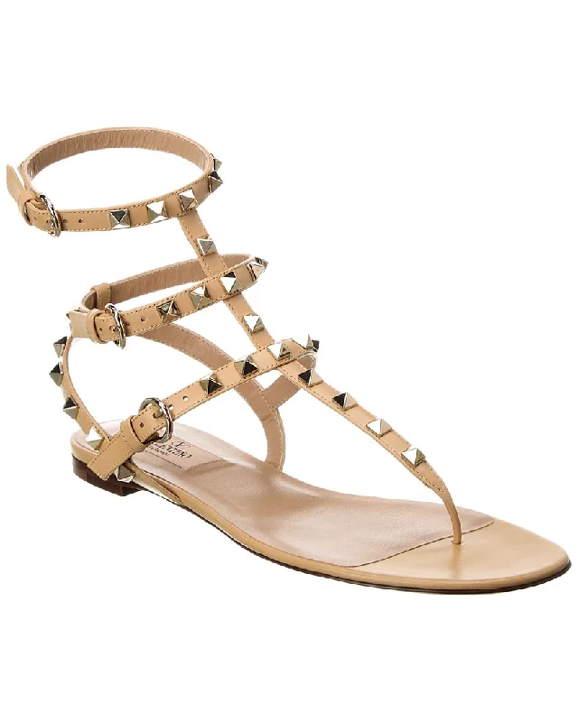 Lightweight Women's Mesh - Paneled Sandals in Yellow for BreathabilityValentino Rockstud Caged Leather Ankle Strap Sandal