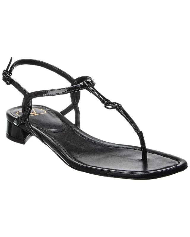 Women's Ankle - Strap Sandals with a Block Heel in Red for a Sophisticated StyleValentino VLogo Patent Sandal