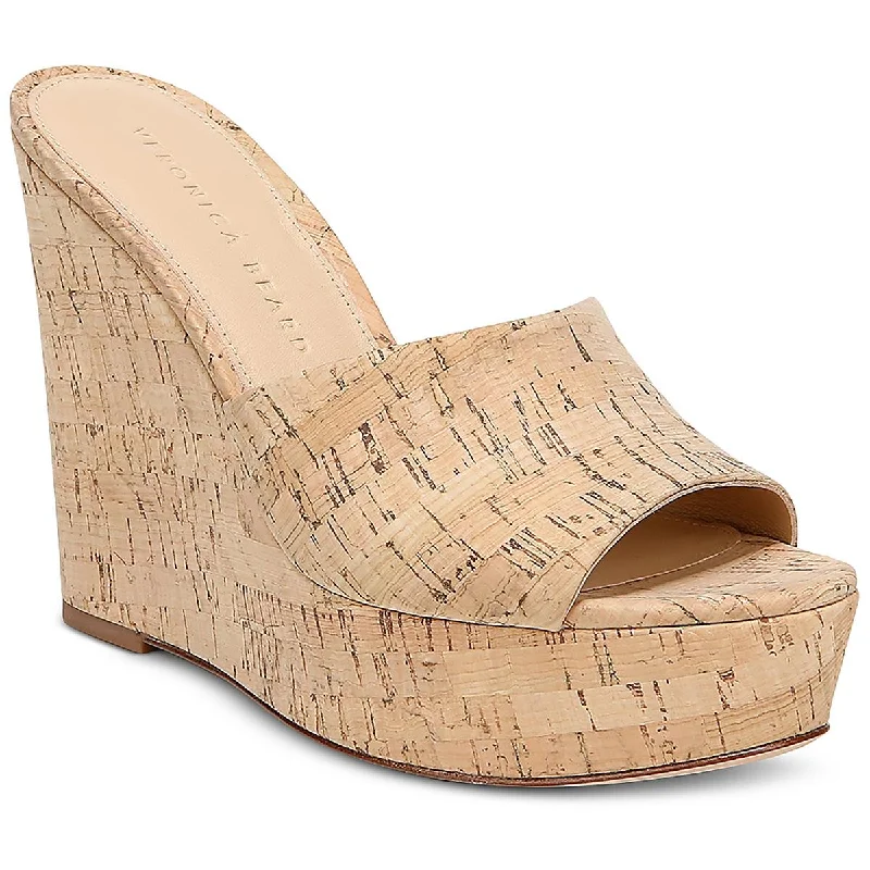 Women's Leather - Strapped Sandals with a Braided Detail in Brown for a Rustic AppealVeronica Beard Womens Dali Cork Slip-On Wedge Sandals