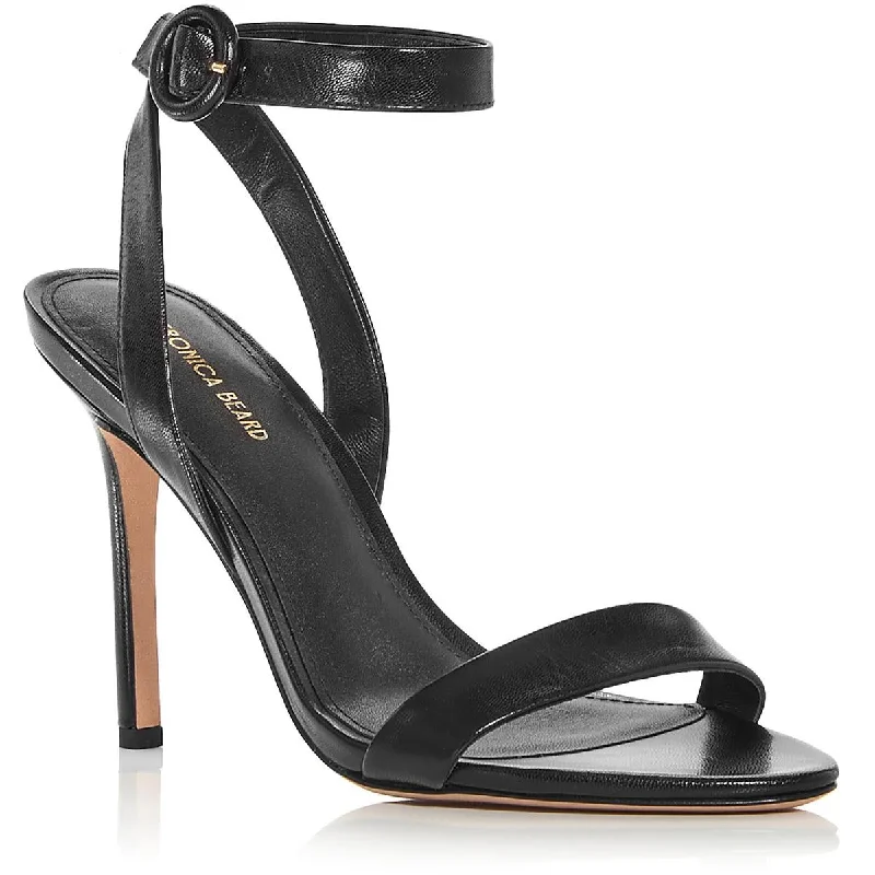 Shock - Absorbing Women's Sandals with a Soft Insole in Black for Active LifestylesVeronica Beard Womens Darcelle Sing Embossed Ankle Strap Heels