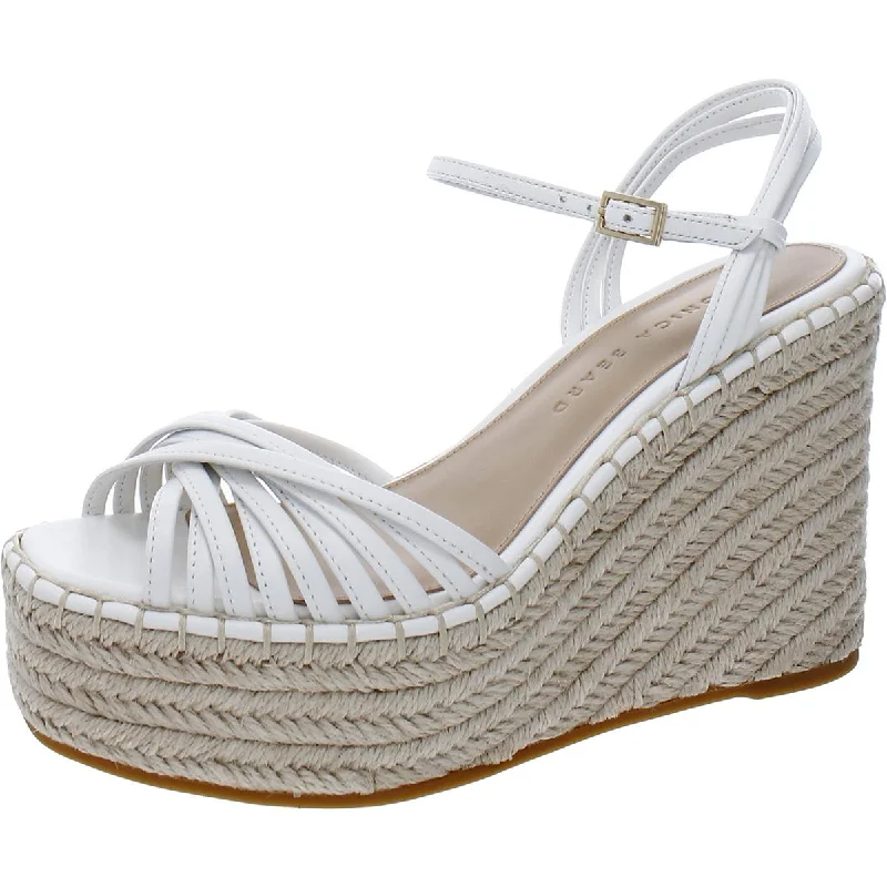 Anti - Slip Women's Sandals with a Grooved Sole in Green for Outdoor AdventuresVeronica Beard Womens Ravina Leather Strappy Wedge Sandals