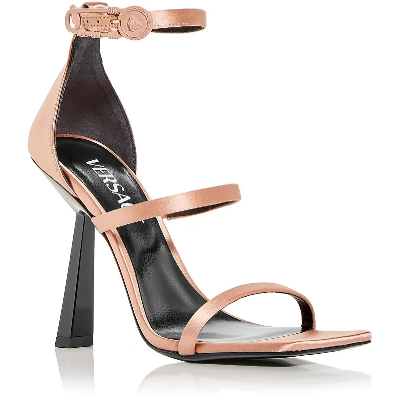 Elastic - Strap Women's Sandals with a Padded Toe in Teal for Easy On - and - OffVersace Womens Satin Adjustable Heels