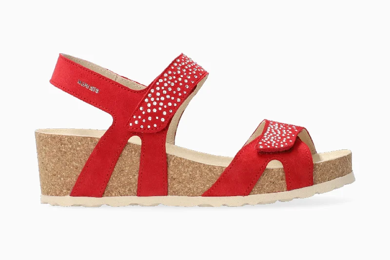 Women's Strappy Gladiator Sandals with Buckle Closures in Tan for a Boho LookVic Spark - Scarlet