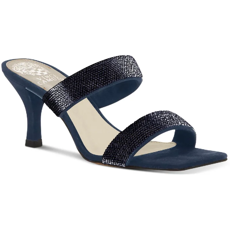 Lightweight Women's Mesh - Paneled Sandals in Yellow for BreathabilityVince Camuto Womens Aslee 2 Rhinestone Suede Mule Sandals