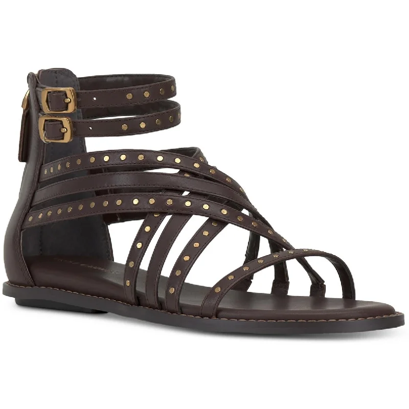 Women's Sandals with a Glitter - Coated Strap in Gold for a Sparkly Summer OutfitVince Camuto Womens Dirrazo Leather Studded Gladiator Sandals