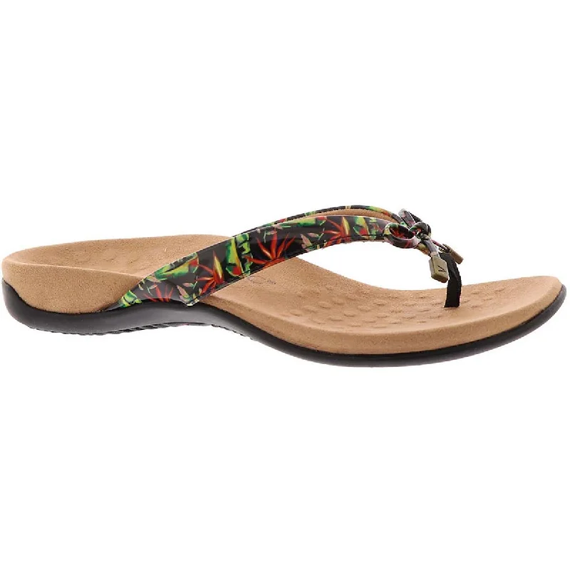 Women's Sandals with a Wedge Heel and a Tassel Detail in Orange for a Trendy LookVionic Womens Bellah Patent Bow Slide Sandals