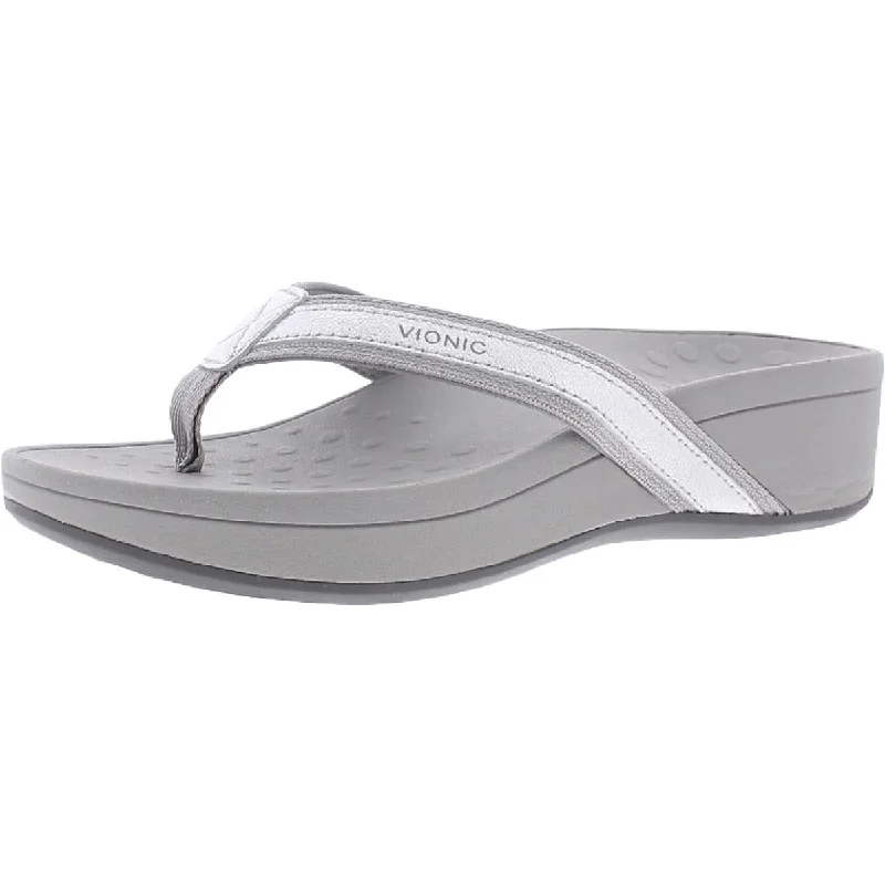Women's Rhinestone - Embellished Open - Toe Sandals in Silver for a Glamorous Party LookVionic Womens Hightide Leather Flip Flop Thong Sandals