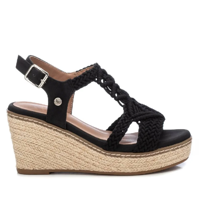 Women's Ankle - Strap Sandals with a Block Heel in Red for a Sophisticated StyleVisby Black Espadrilles