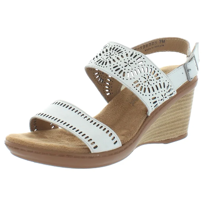 Sustainable Women's Recycled Material Sandals in Beige for Eco - Conscious ShoppersWalking Cradles Womens Liberty Leather Slingback Wedge Sandals