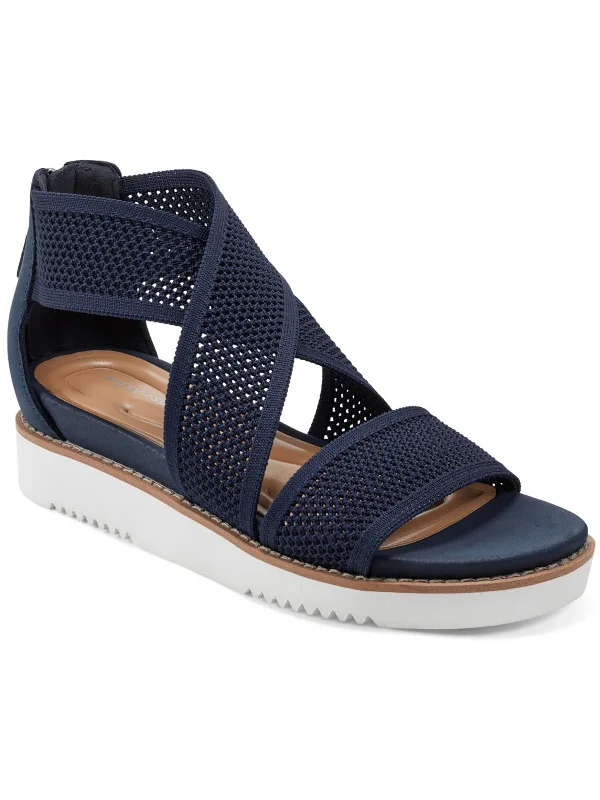 Women's Rhinestone - Embellished Open - Toe Sandals in Silver for a Glamorous Party LookWander 2 Womens Knit Open Toe Platform Sandals