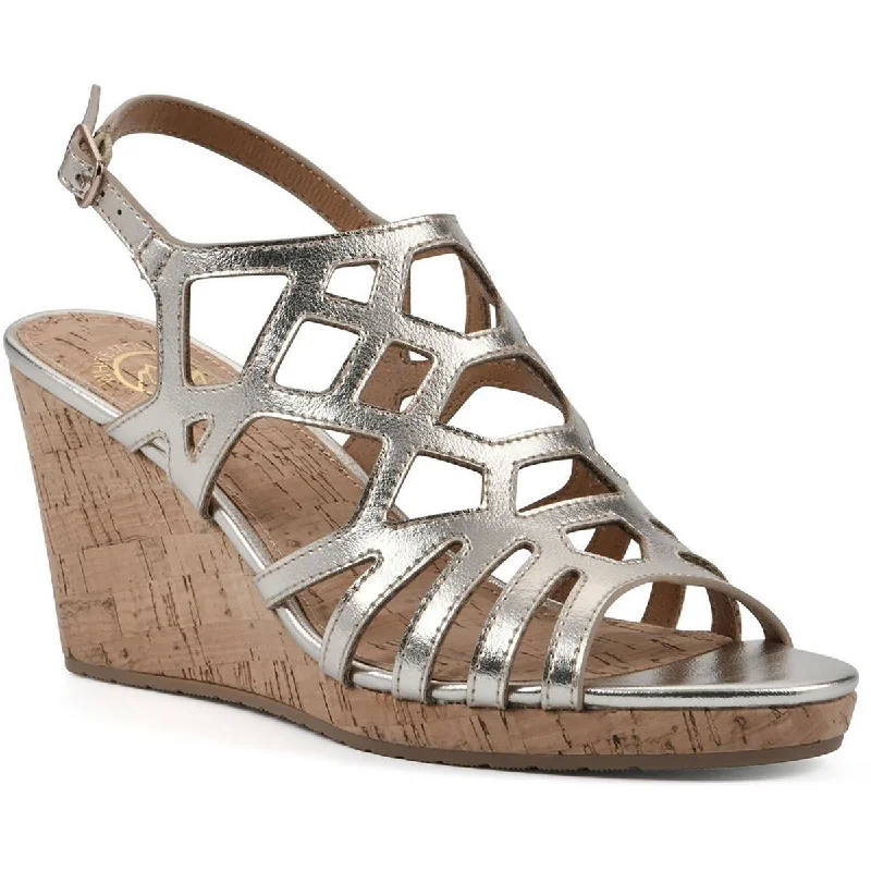 Sustainable Women's Recycled Material Sandals in Beige for Eco - Conscious ShoppersWhite Mountain Womens Flaming Sling Back Wedges Wedge Sandals