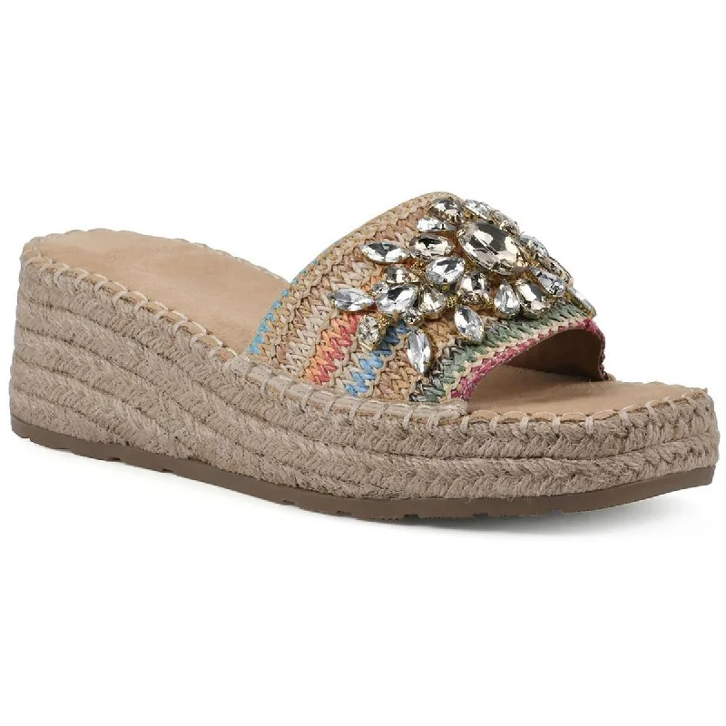Child - Friendly Women's Sandals with a Secure Buckle in Purple for Moms on the GoWhite Mountain Womens Stitch Wedges Espadrilles