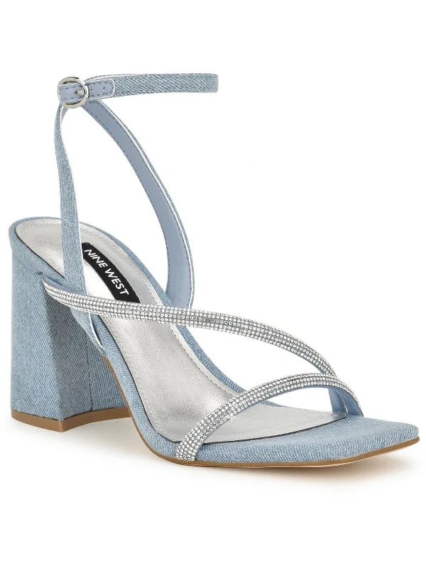 Women's Strappy Gladiator Sandals with Buckle Closures in Tan for a Boho LookWN Gaden 7 Womens Denim Buckle Ankle Strap