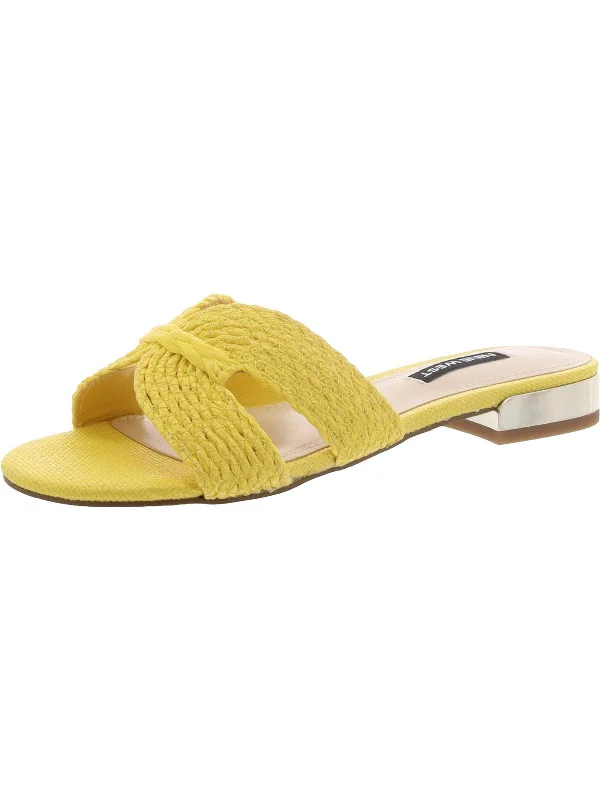 Adjustable Strap Women's Sandals with a Padded Heel in Pink for a Custom FitWN IRENIE 2 Womens Woven Metallic Slide Sandals