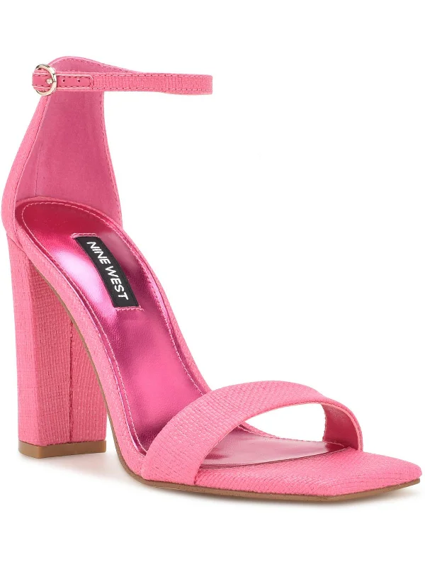 Adjustable Strap Women's Sandals with a Padded Heel in Pink for a Custom FitWN Marrie 2 Womens Textured Square Toe Ankle Strap