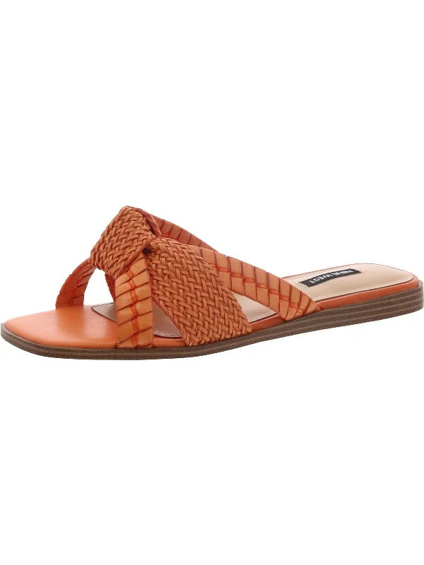 Women's Thong Sandals with a Beaded Design in Multicolor for a Beachy AestheticWN Olson 3 Womens Faux Leather Woven Slide Sandals