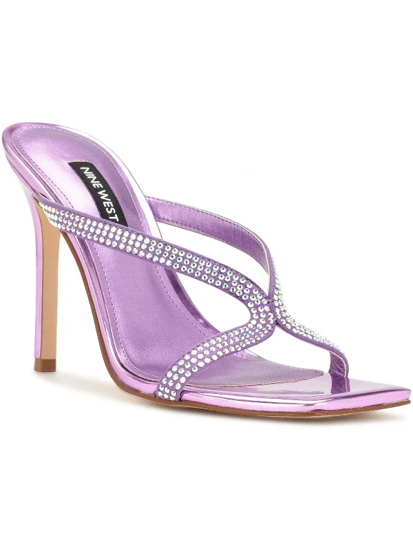 Child - Friendly Women's Sandals with a Secure Buckle in Purple for Moms on the GoWN Twist 2 Womens Metallic Embellished Heels