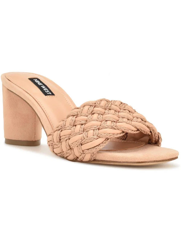 Women's Flat Slide Sandals with a Memory Foam Insole in White for All - Day ComfortWNDRIAH 2 Womens Faux Leather Woven Heels