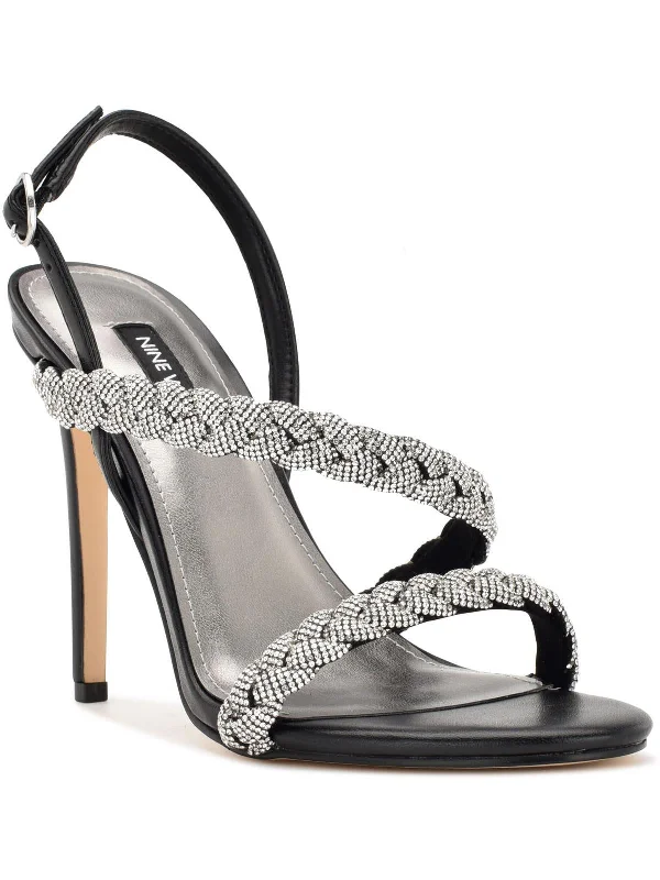 Women's Flat Slide Sandals with a Memory Foam Insole in White for All - Day ComfortWNTIFF5 Womens Faux Leather Rhinestone Ankle Strap
