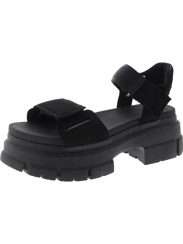 Women's Cork - Soled Espadrille Sandals with a Rope - Trimmed Upper in Navy for a Summer VibeWomens Adjustable Open Toe Platform Sandals
