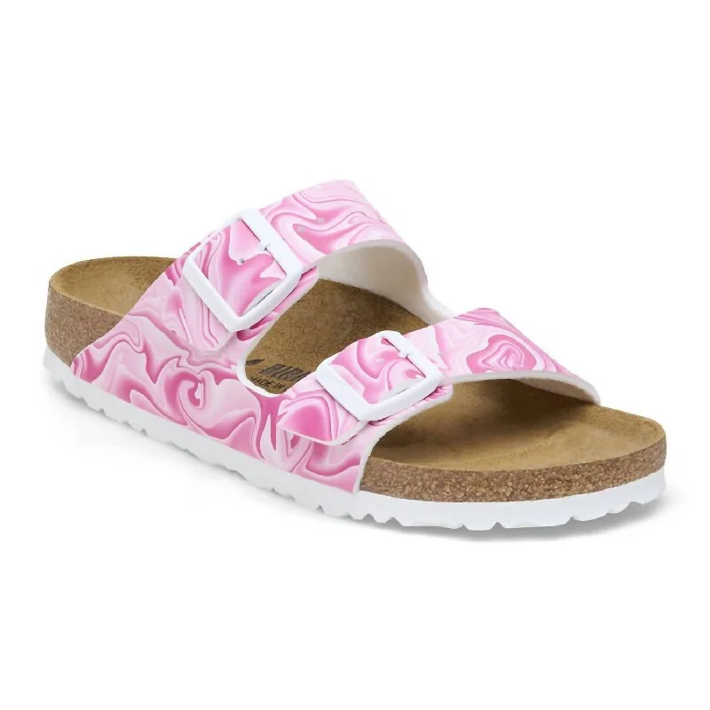 Women's Sandals with a Floral - Printed Upper in Pink for a Feminine Spring LookWomen's Arizona Birk-Flor Sandals In Pink Marble