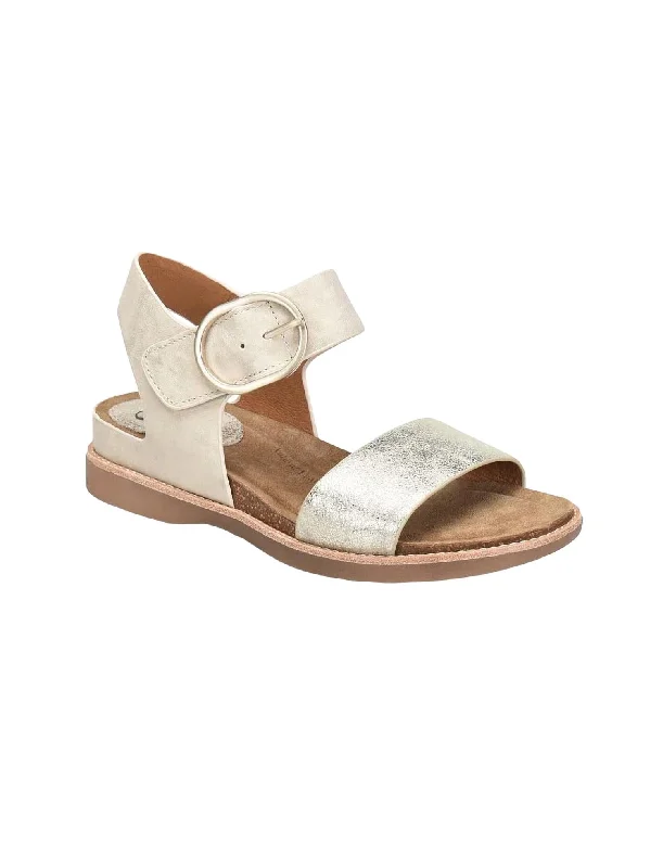 Sustainable Women's Recycled Material Sandals in Beige for Eco - Conscious ShoppersWomen's Bali Sandal In Platino