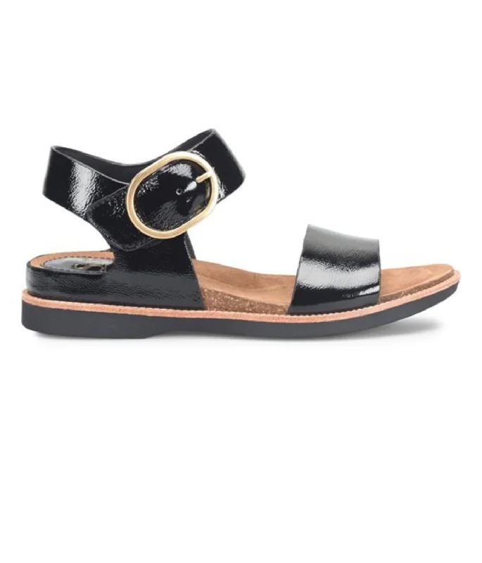 Women's Leather - Strapped Sandals with a Braided Detail in Brown for a Rustic AppealWomen's Bali Sandals In Black Patent