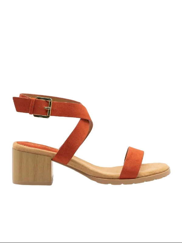 Women's Ankle - Strap Sandals with a Block Heel in Red for a Sophisticated StyleWomen's Barden Strappy Sandals In Brick