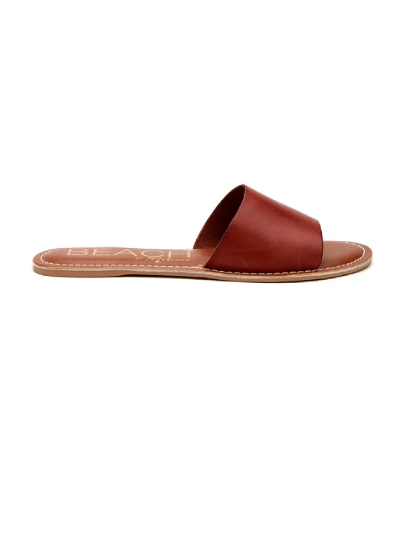 Lightweight Women's Mesh - Paneled Sandals in Yellow for BreathabilityWomen's Cabana Slide Sandal In Brick Leather
