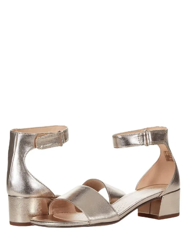 Sustainable Women's Recycled Material Sandals in Beige for Eco - Conscious ShoppersWomen's Carolleigh Anya Sandals In Light Gold Metallic