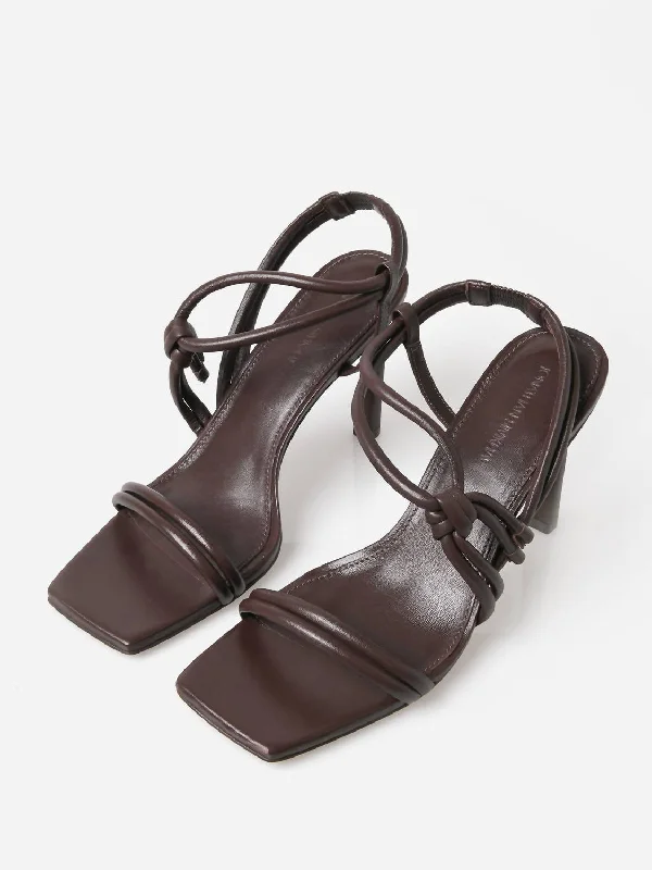 Shock - Absorbing Women's Sandals with a Soft Insole in Black for Active LifestylesWomen's Cassie Strappy Heel Sandal In Chocolate