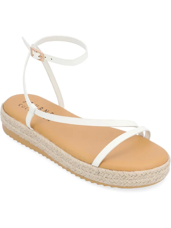Shock - Absorbing Women's Sandals with a Soft Insole in Black for Active LifestylesWomens Faux Leather Cushioned Footbd Espadrilles