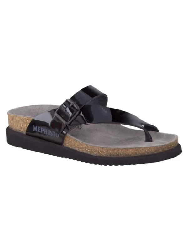 Shock - Absorbing Women's Sandals with a Soft Insole in Black for Active LifestylesWomen's Helen Classic Sandal In Black Patent