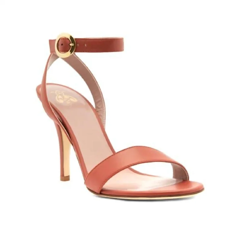 Child - Friendly Women's Sandals with a Secure Buckle in Purple for Moms on the GoWomen's Helena Calfskin Sandals In Brick