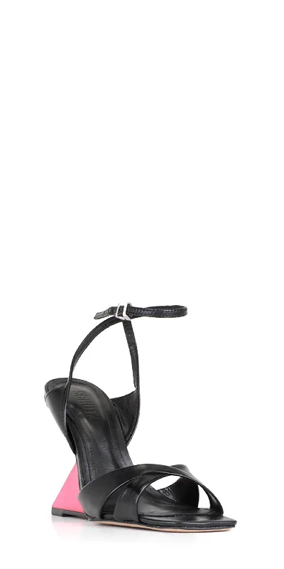 Women's Ankle - Strap Sandals with a Block Heel in Red for a Sophisticated StyleWomen's Jill Geometric Heel Sandals In Black