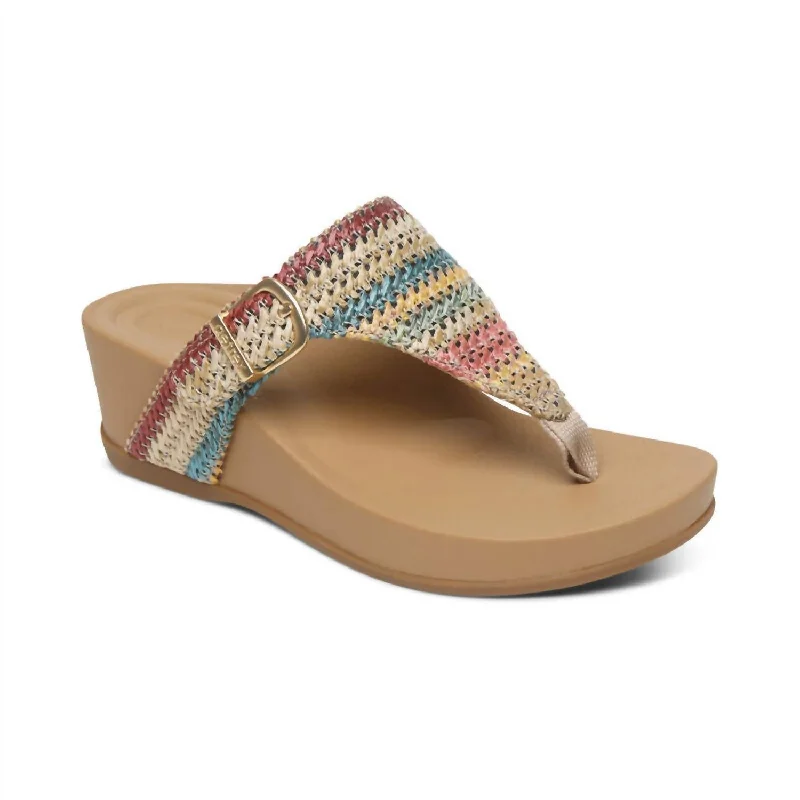 Elastic - Strap Women's Sandals with a Padded Toe in Teal for Easy On - and - OffWomen's Kate Sandal In Multi Woven