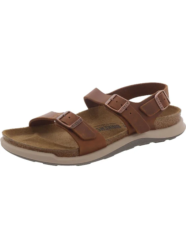Women's Sandals with a Glitter - Coated Strap in Gold for a Sparkly Summer OutfitWomens Leather Round toe Flatform Sandals