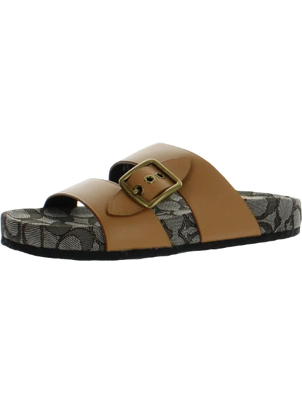 Women's Leather - Strapped Sandals with a Braided Detail in Brown for a Rustic AppealWomens Leather Slip On Platform Sandals