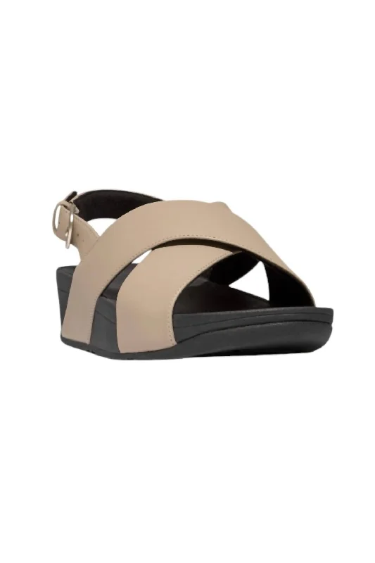 Shock - Absorbing Women's Sandals with a Soft Insole in Black for Active LifestylesWomen's Lulu Cross Back Strap Sandals In Latte Beige