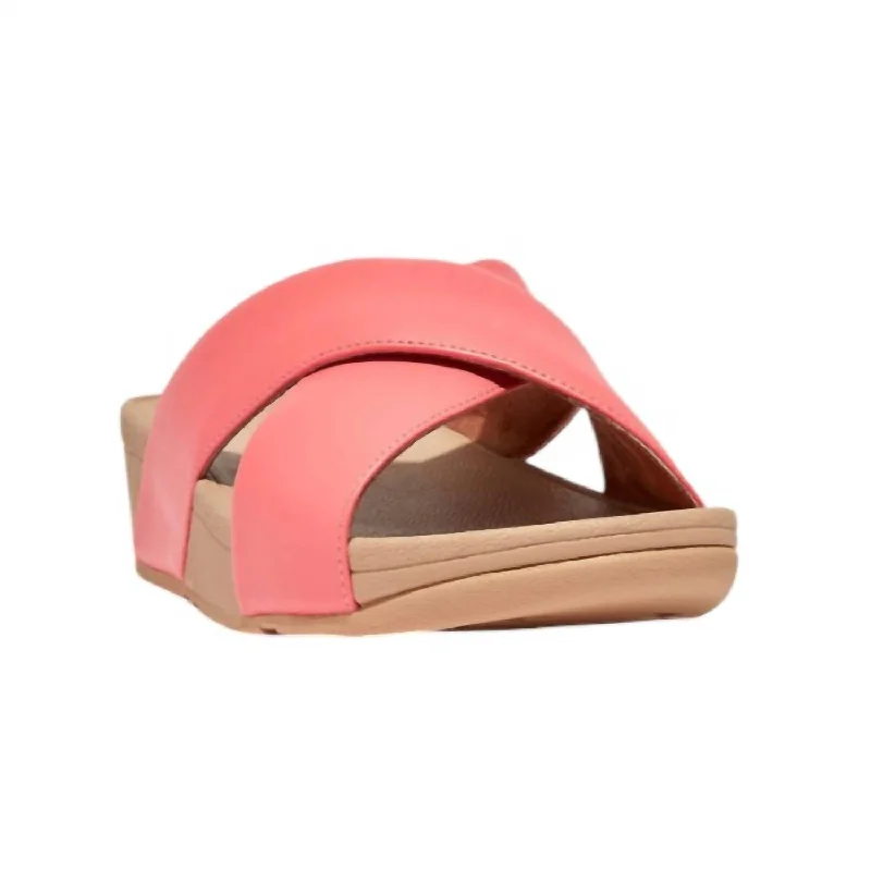 Women's Thong Sandals with a Beaded Design in Multicolor for a Beachy AestheticWomen's Lulu Cross Back Strap Sandals In Rosy Coral