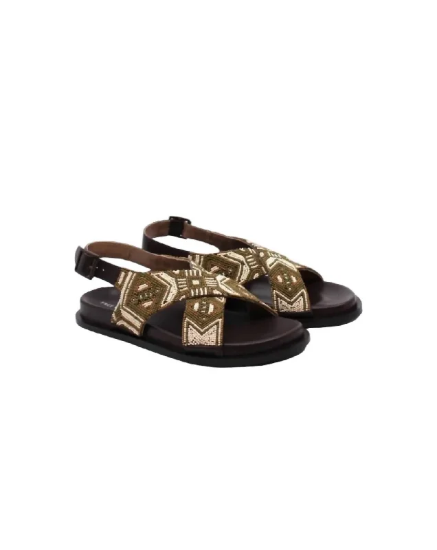Women's Cork - Soled Espadrille Sandals with a Rope - Trimmed Upper in Navy for a Summer VibeWomen's Mali Beaded Sandal In Beige/multi Color Beads