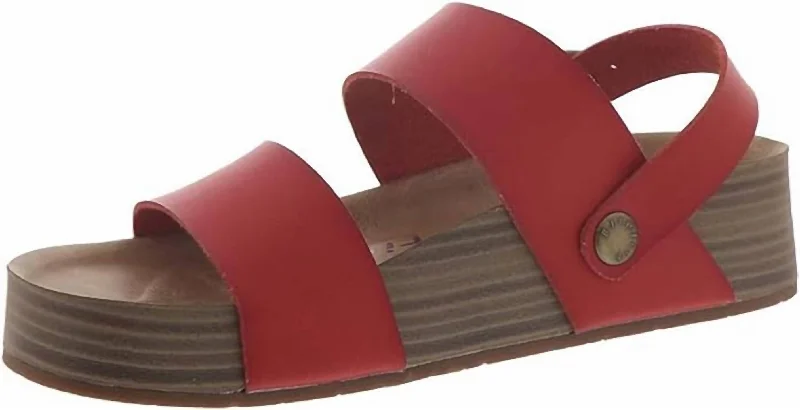 Plus Size Women's Wide - Width Platform Sandals in Black for Added Comfort and HeightWomen's Marge Sandals In Pomegranate