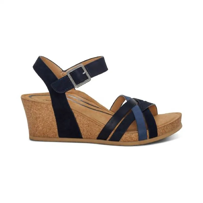 Elastic - Strap Women's Sandals with a Padded Toe in Teal for Easy On - and - OffWomen's Noelle Sandals In Navy