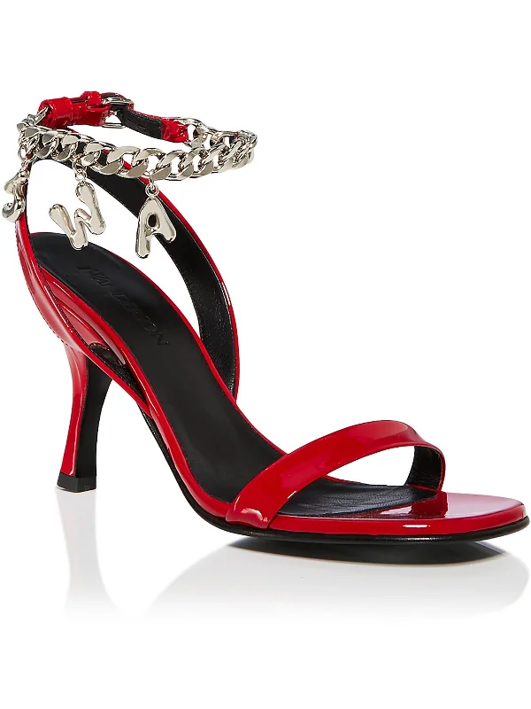 Child - Friendly Women's Sandals with a Secure Buckle in Purple for Moms on the GoWomens Patent Leather Chain Ankle Strap